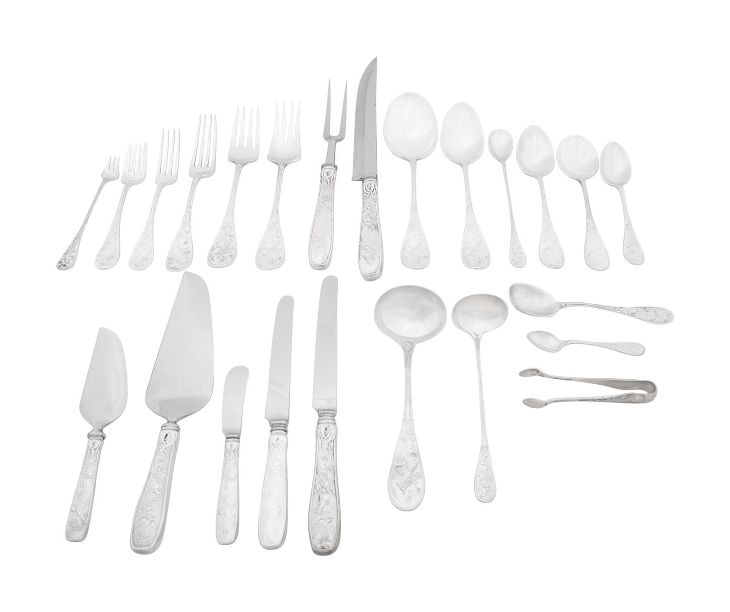 An Extensive Tiffany and Co. Silver Flatware Service