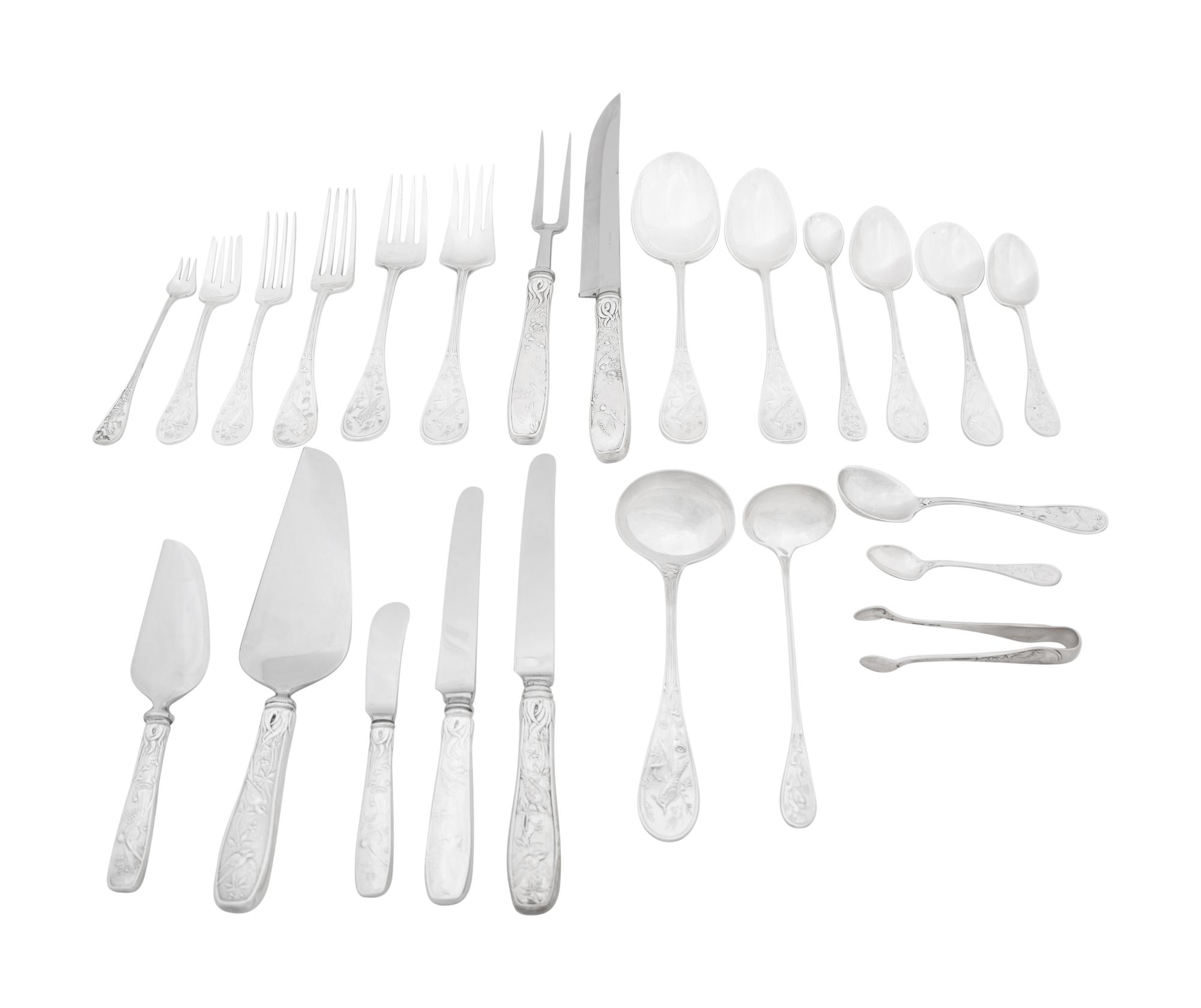 An Extensive Tiffany and Co. Silver Flatware Service