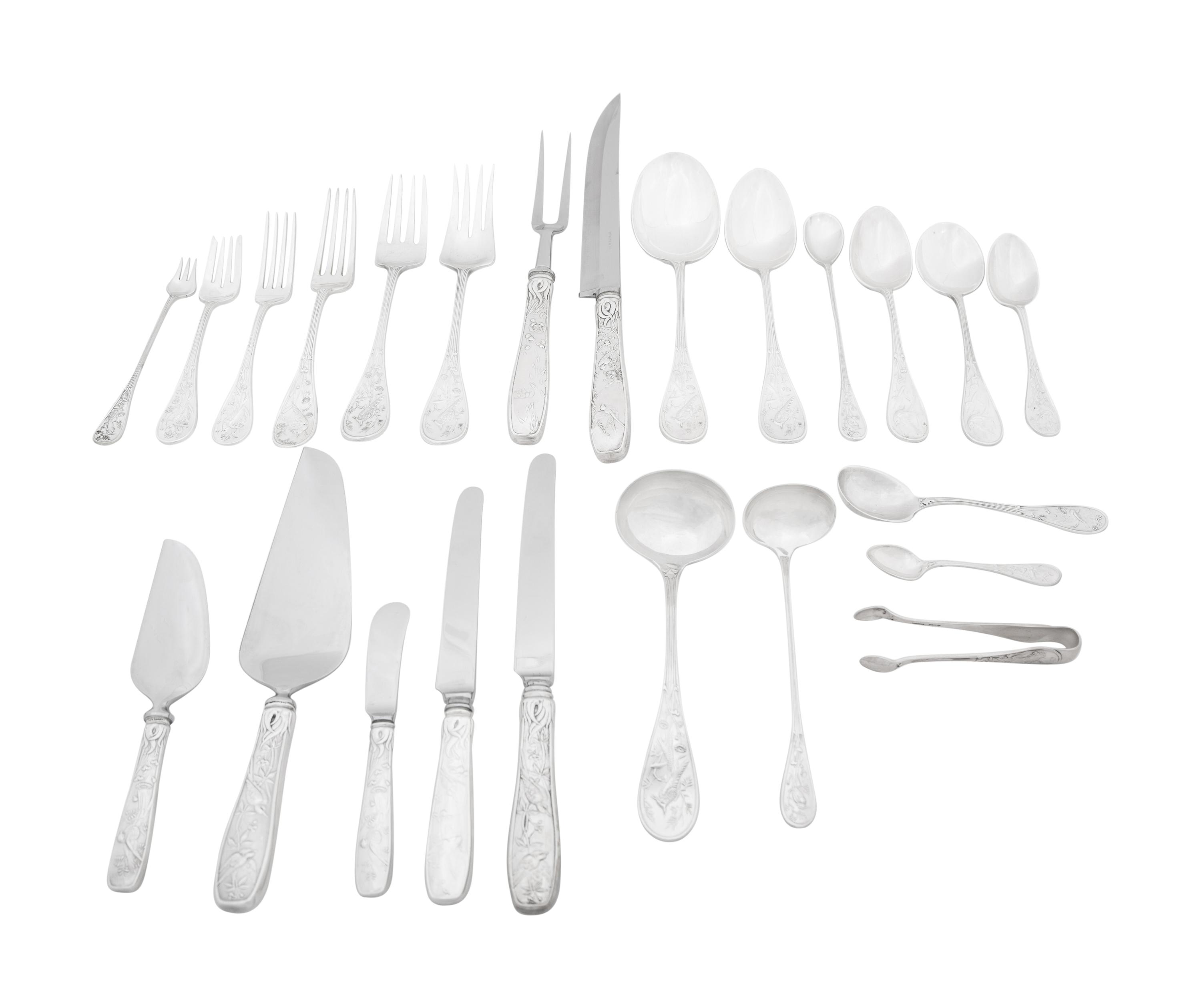 An Extensive Tiffany and Co. Silver Flatware Service