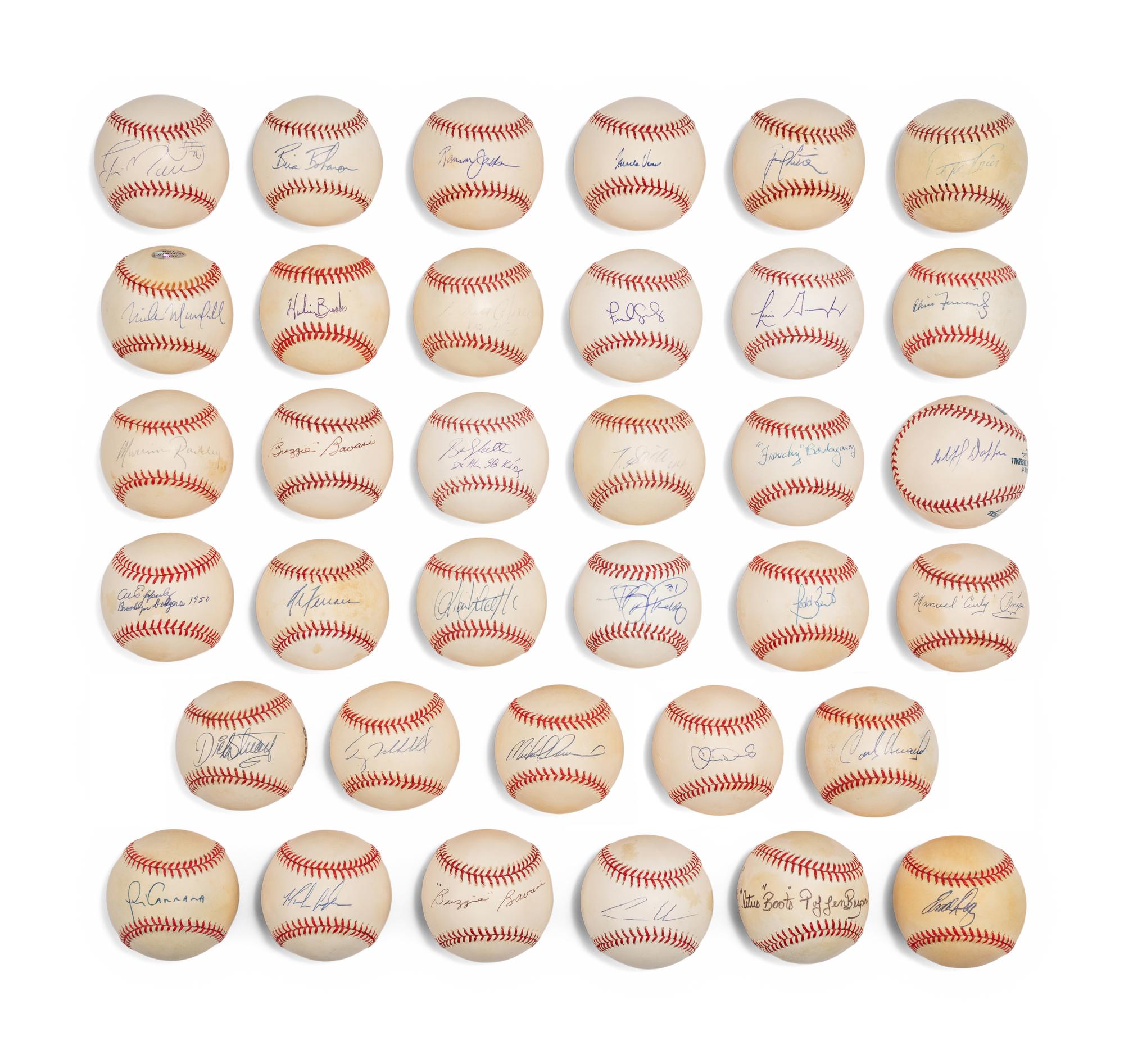 Bases Loaded Signed Autograph Baseball Group No. 54