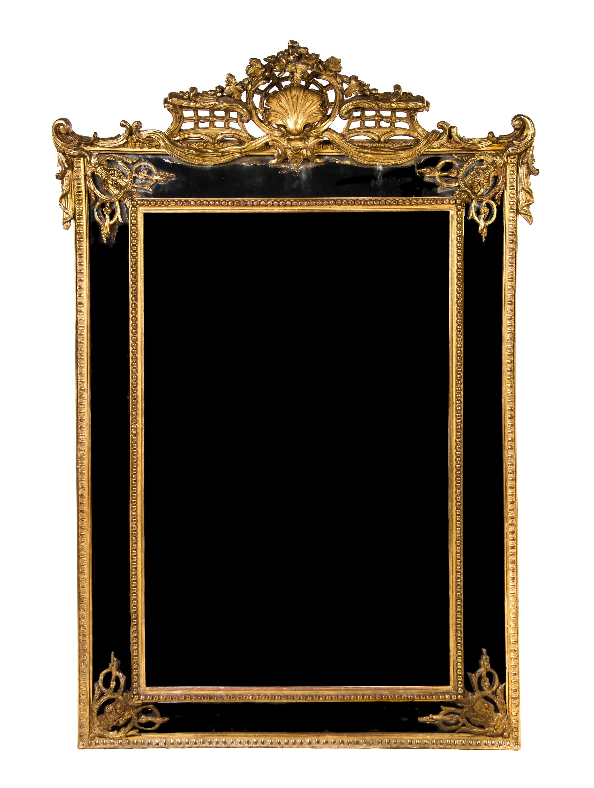 A Louis XV Style Giltwood Pier Mirror, Height 74 3/4 x width 51 inches.