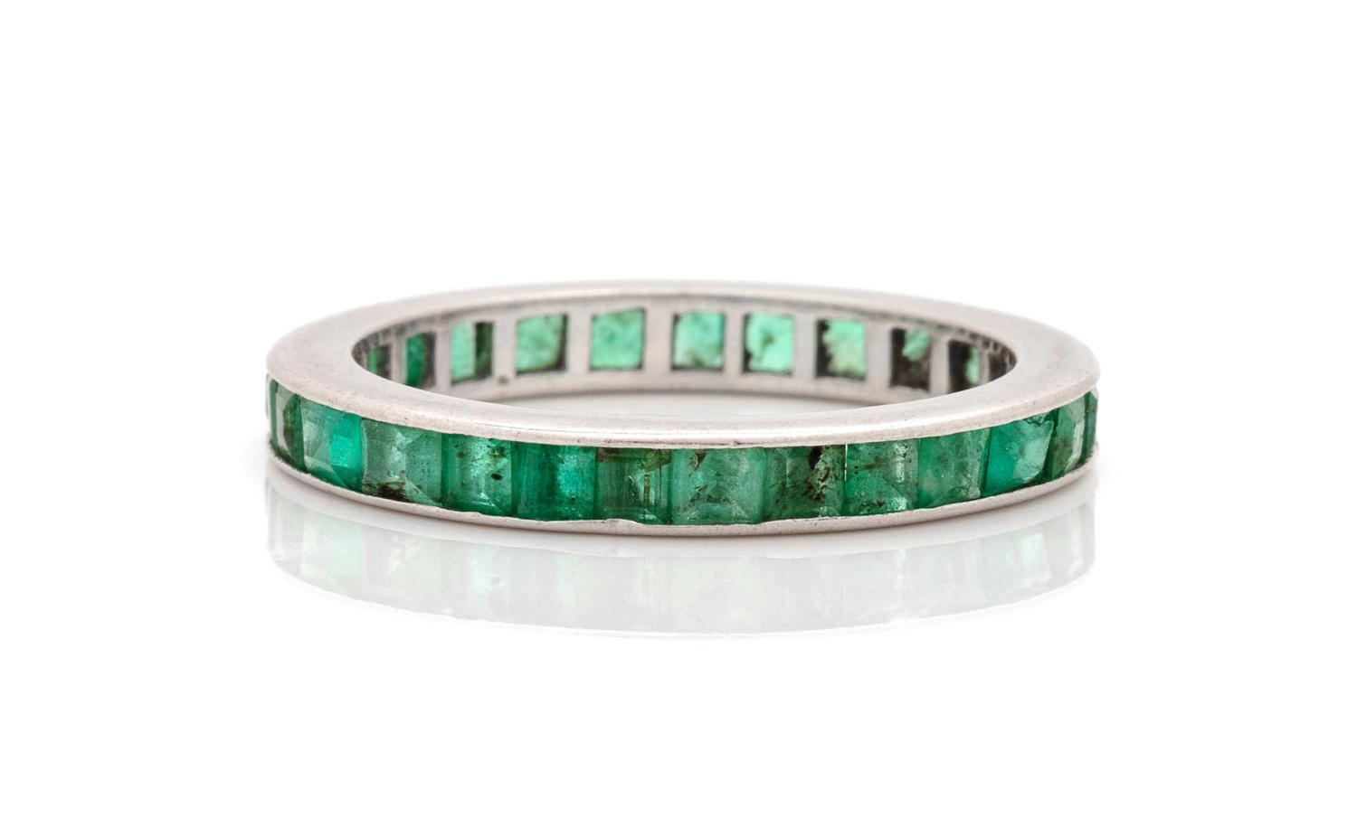 A Platinum and Emerald Eternity Band,