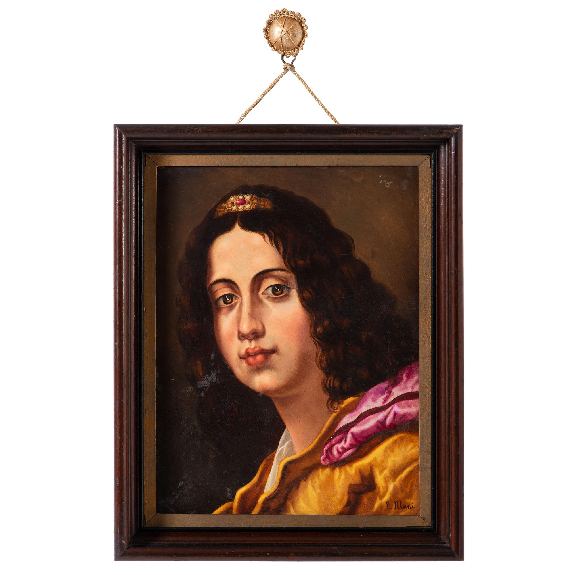 A Continental Porcelain Portrait Plaque