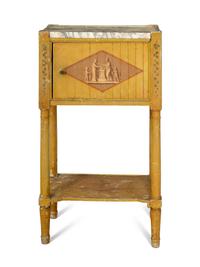 An Italian Neoclassical Polychrome Painted Commodino with Marble Top