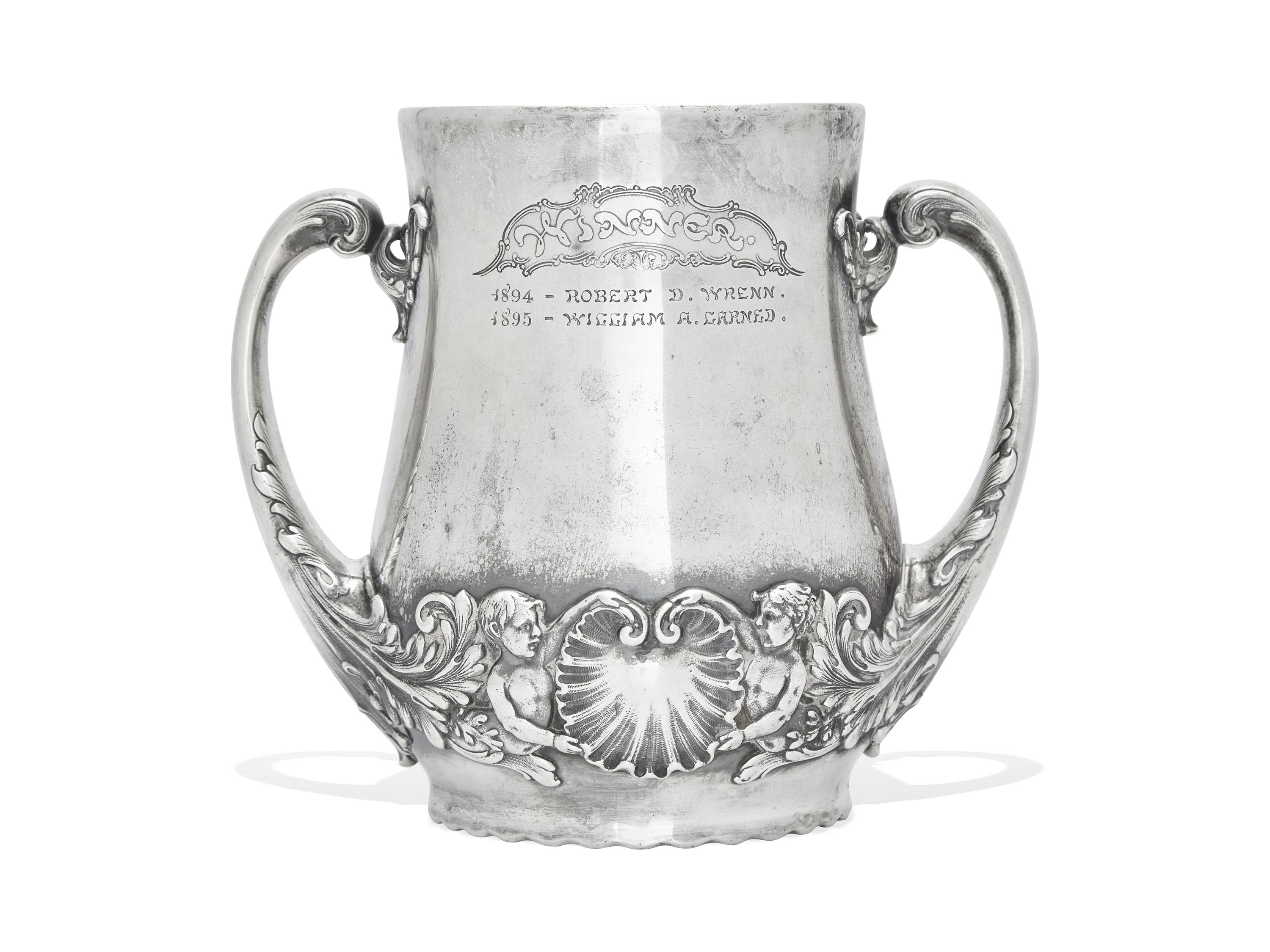 An Aesthetic Movement Sterling Silver Two-Handled Tennis Trophy Cup