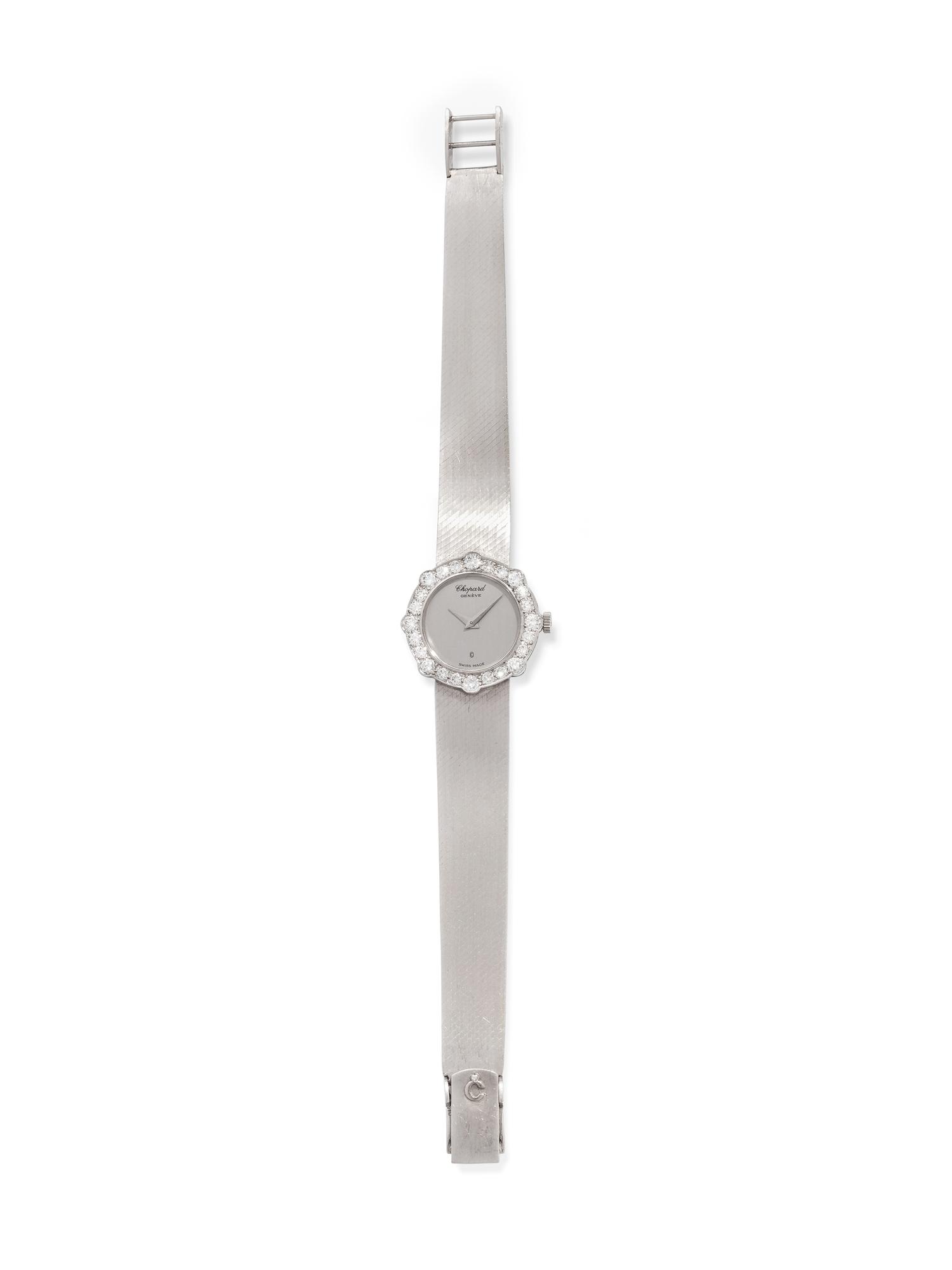 CHOPARD, 18K WHITE GOLD AND DIAMOND WRISTWATCH