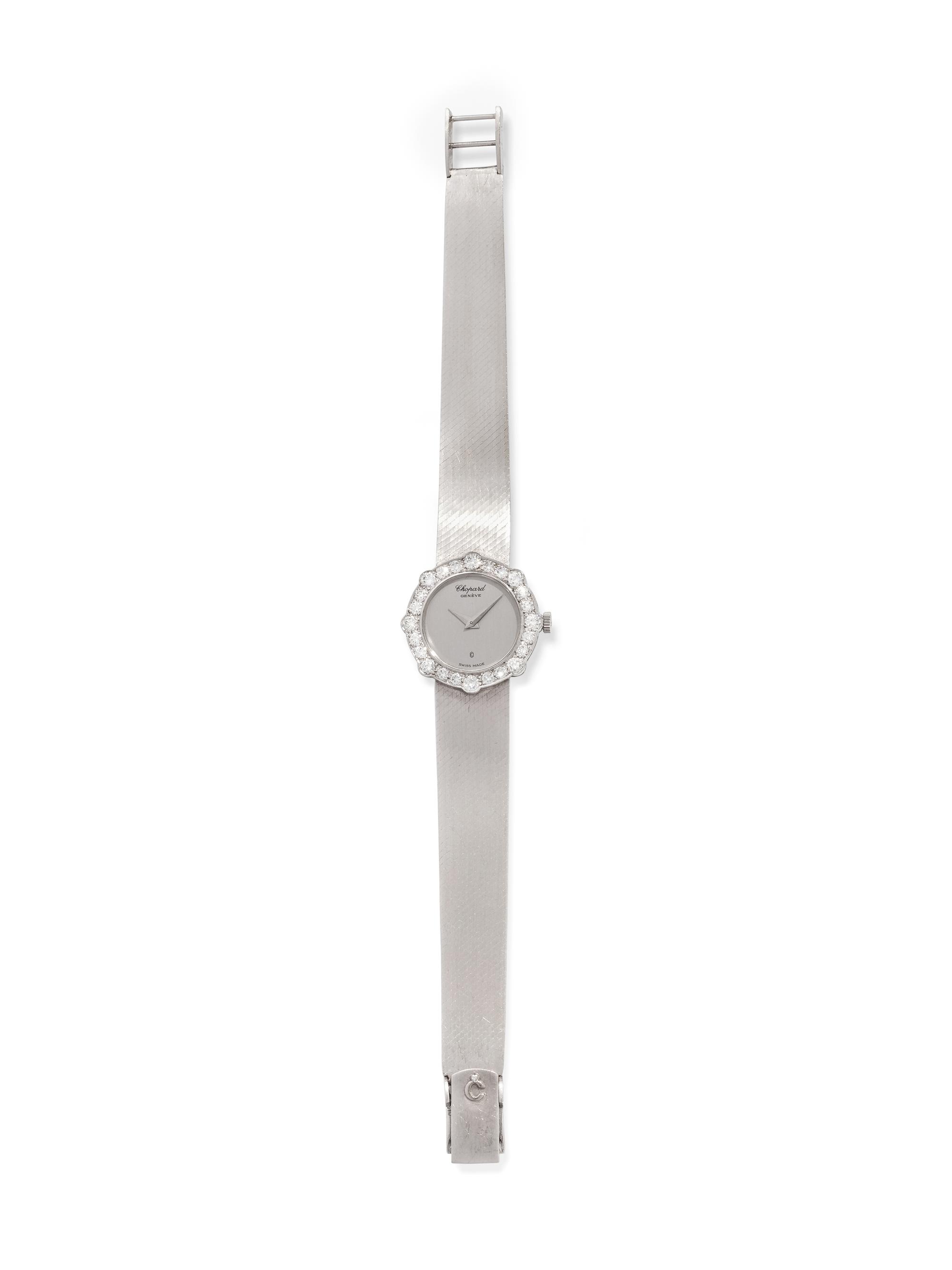 CHOPARD, 18K WHITE GOLD AND DIAMOND WRISTWATCH