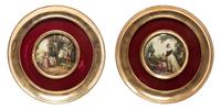 A Collection of Seven Painted and Printed Portrait Miniatures Height of tallest overall 9 1/2 inches. — VARIOUS VINTAGES