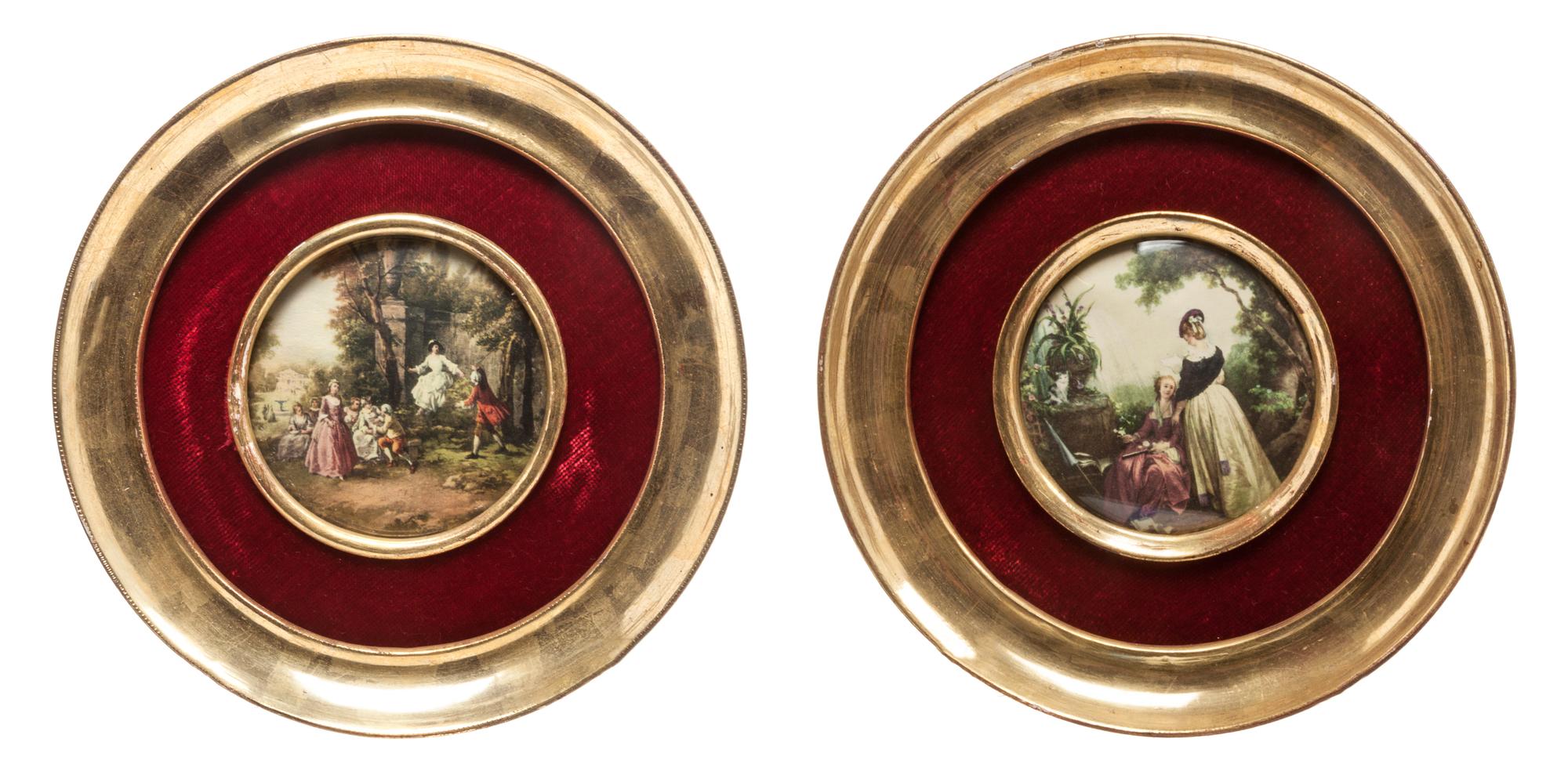 A Collection of Seven Painted and Printed Portrait Miniatures Height of tallest overall 9 1/2 inches. — VARIOUS VINTAGES