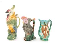 A Group of Three Majolica Vases Height of tallest 14 inches. — SECOND-HALF 19TH CENTURY AND LATER
