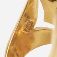 An 18K Yellow Gold and Gemstone Ring