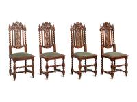 A Set of Four William and Mary Style Dining Chairs