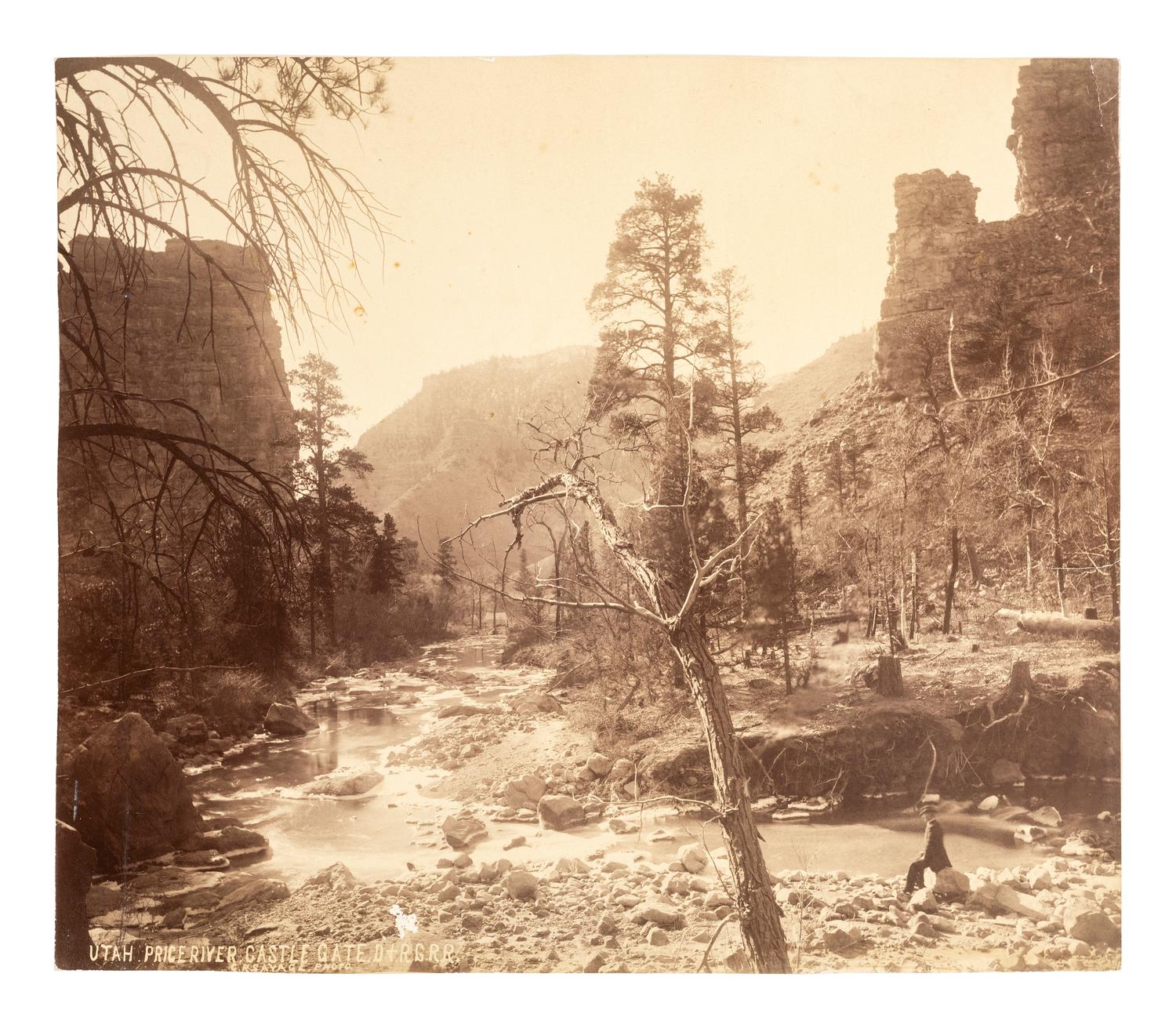 Western Americana -- Utah SAVAGE, Charles R. (1832-1909), photographer. Utah. Price River, Castle Gate, D & R. G. R. R. Ca 1880.