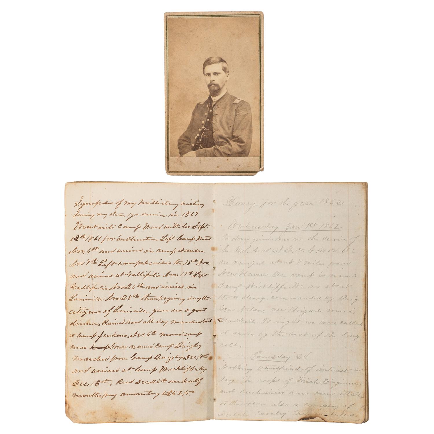 1862 Diary of Union Officer Horatio P. Kile, Co. G, 41st Ohio Volunteer Infantry, Plus