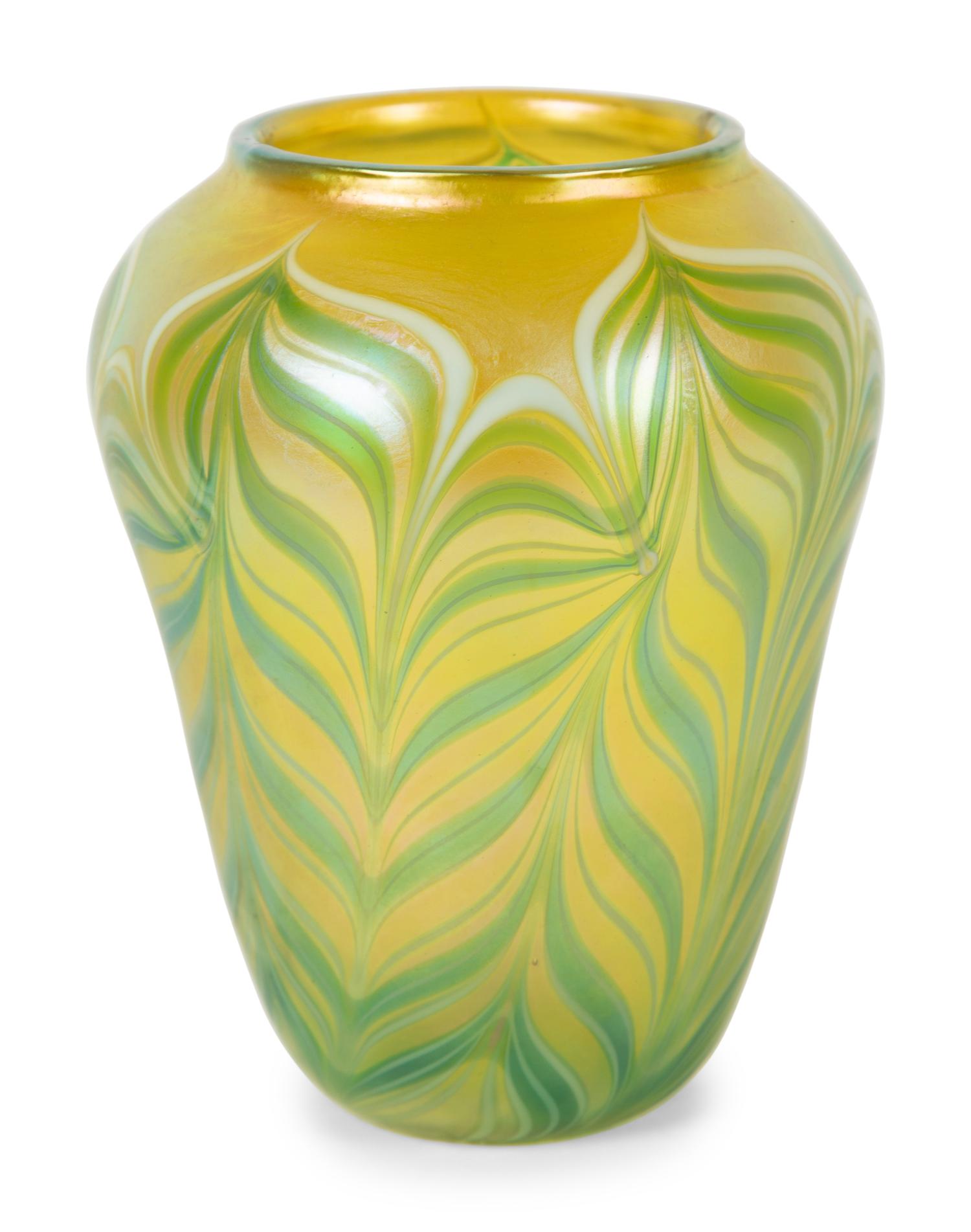 An Orient and Flume Iridescent Glass Vase