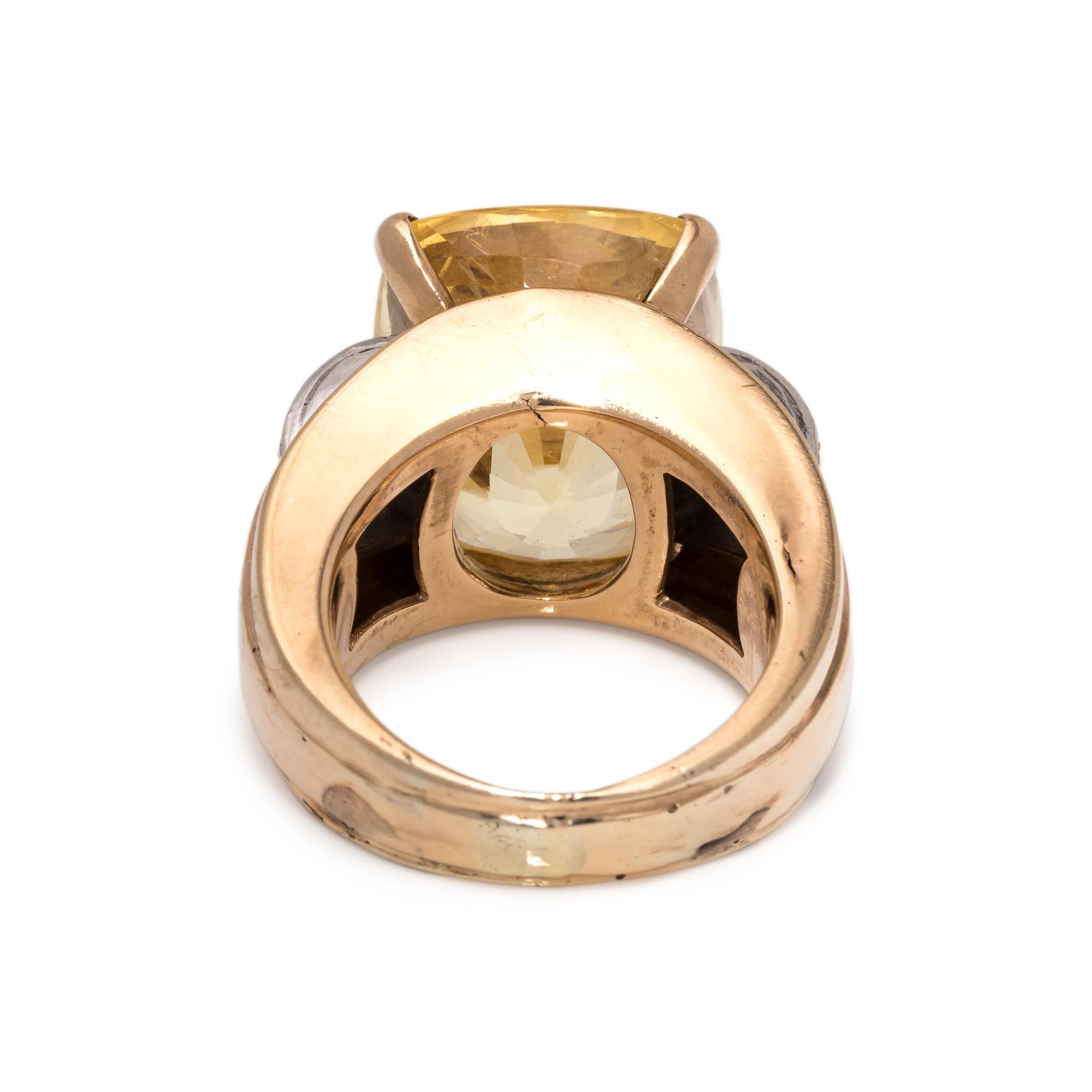 YELLOW SAPPHIRE AND DIAMOND RING
