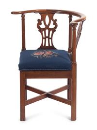 A George III Mahogany Corner Chair