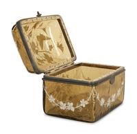 A Bohemian Moser Style Amber Glass Casket — 19th/20th Century