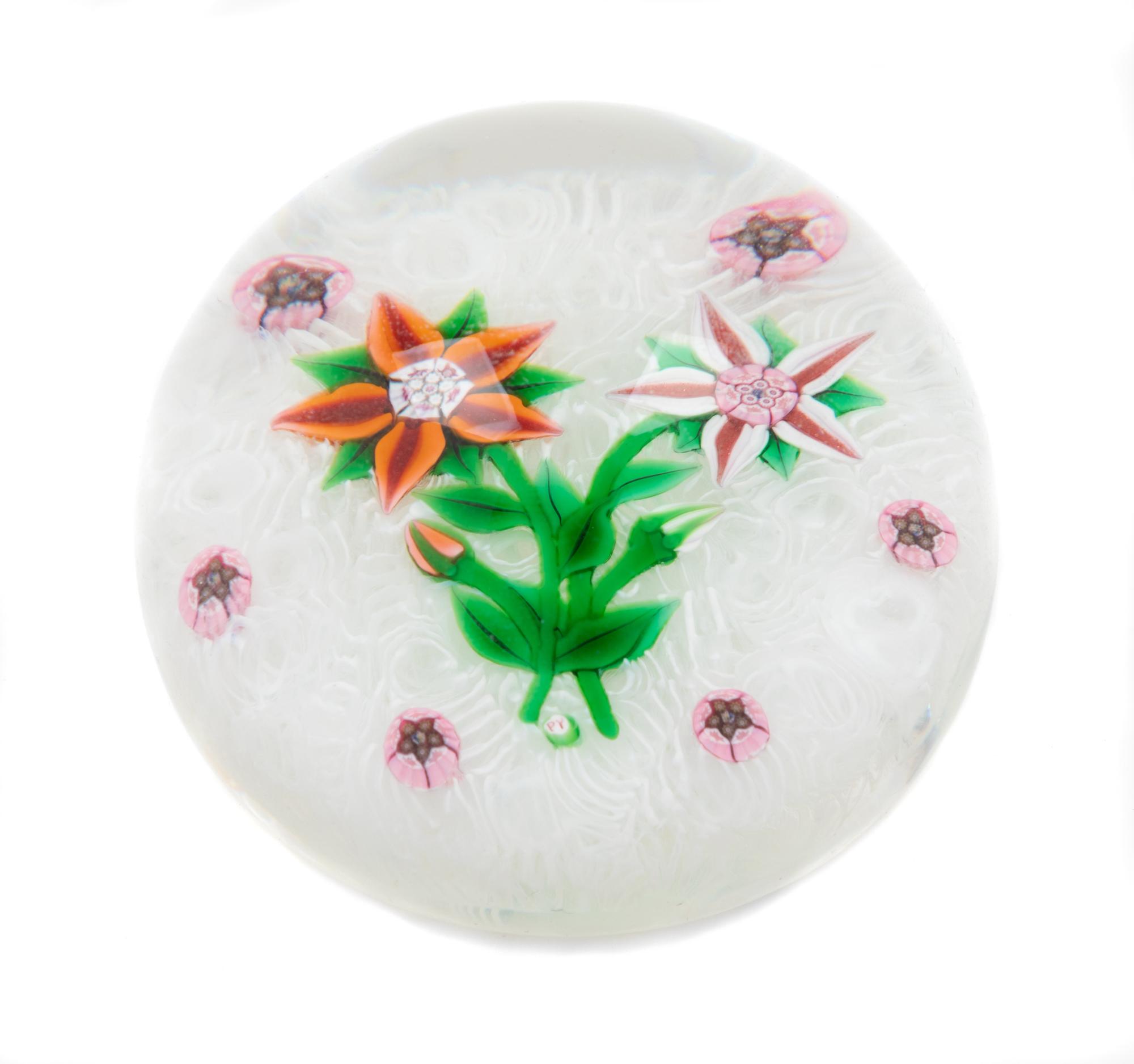 Paul Yasart, (Spanish, 1904-1991), Paperweight with Floral Motif