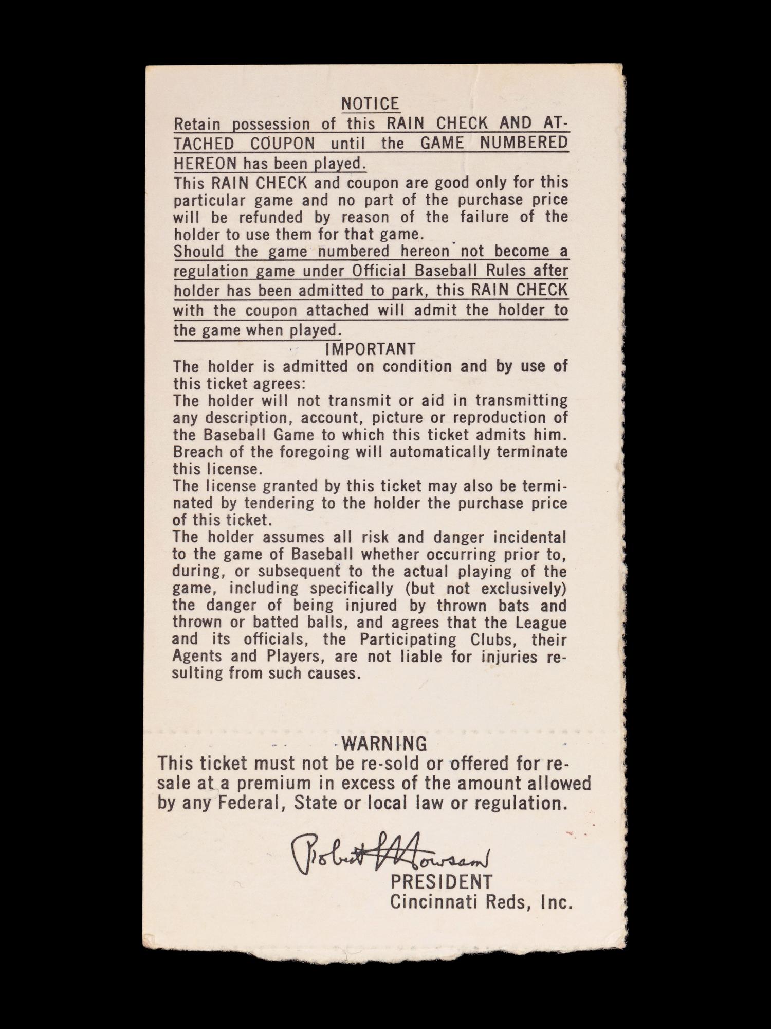 A Group of 1970s Cincinnati Reds Pete Rose Riverfront Stadium Ephemera (Including National League Playoffs, World Series),