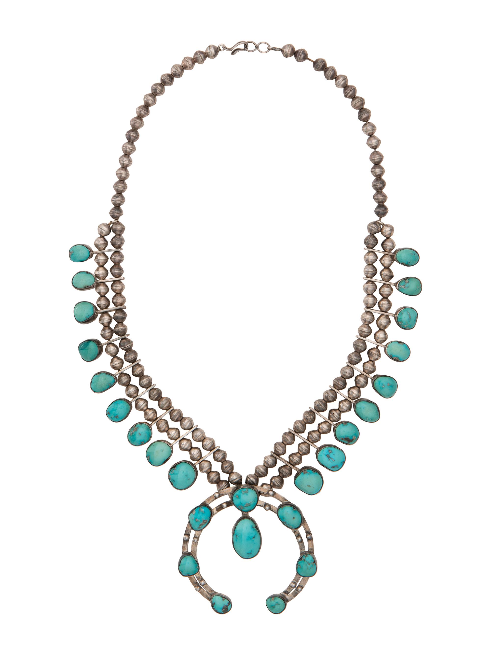 Southwestern-style Silver and Turquoise Necklace