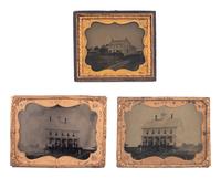 [EARLY PHOTOGRAPHY]. 6 outdoor ambrotypes and tintypes featuring houses and other buildings.