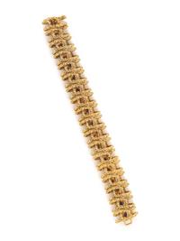 LUCAS, YELLOW GOLD AND TIGER'S EYE OPENWORK BRACELET