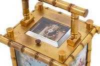 A Continental Gilt Metal and Enameled Carriage Clock