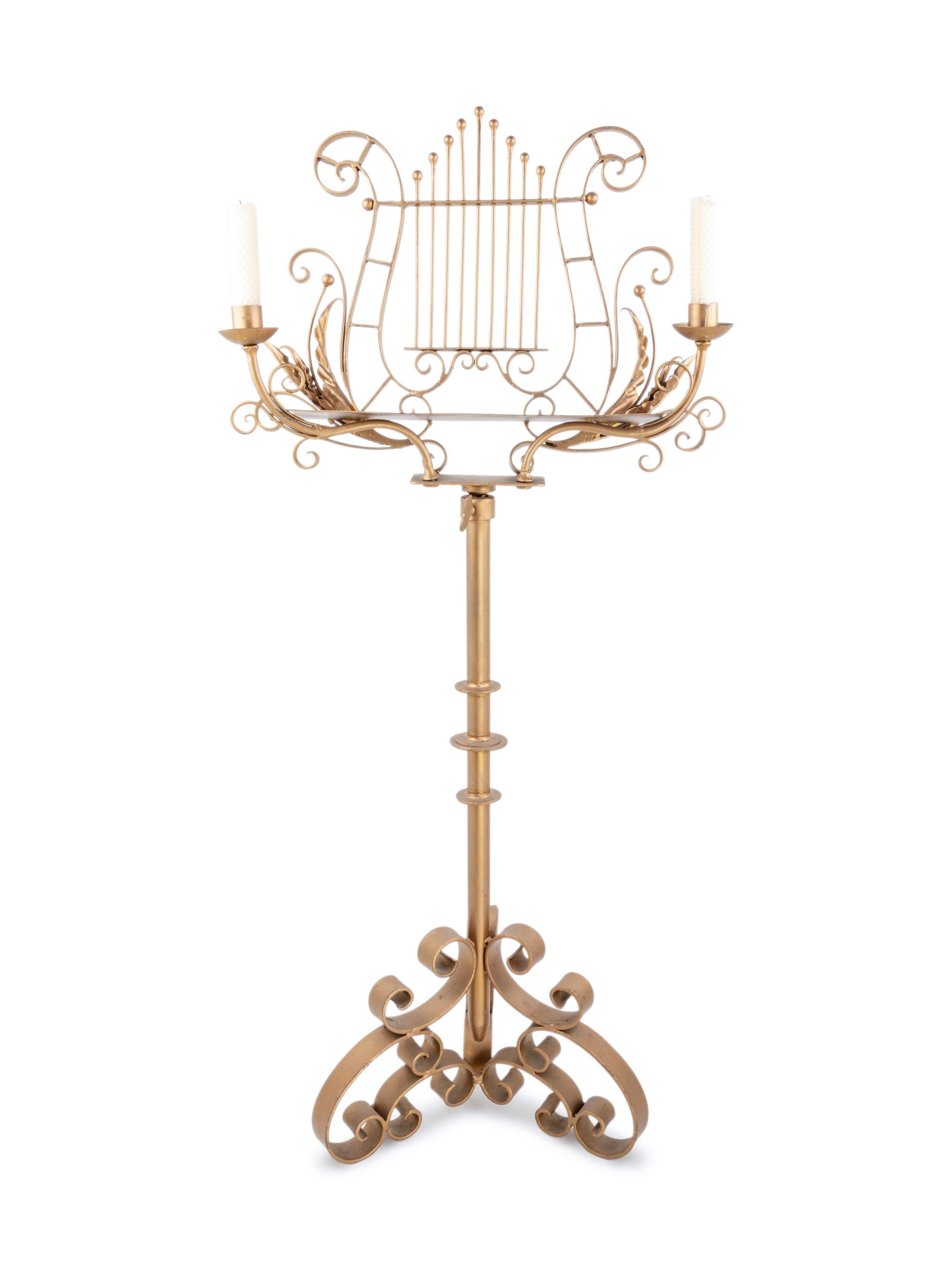 A Gilt Metal Music Stand