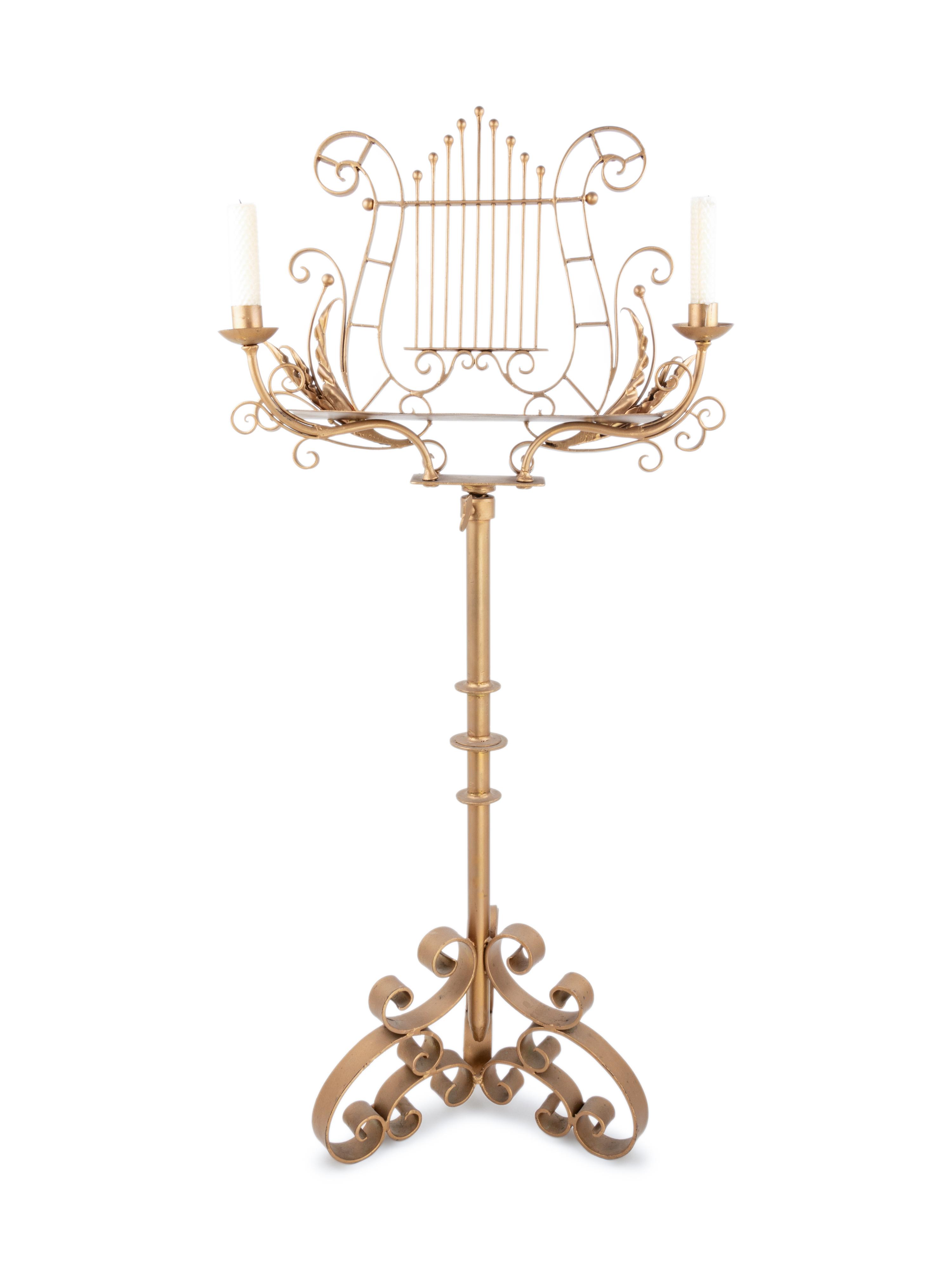 A Gilt Metal Music Stand
