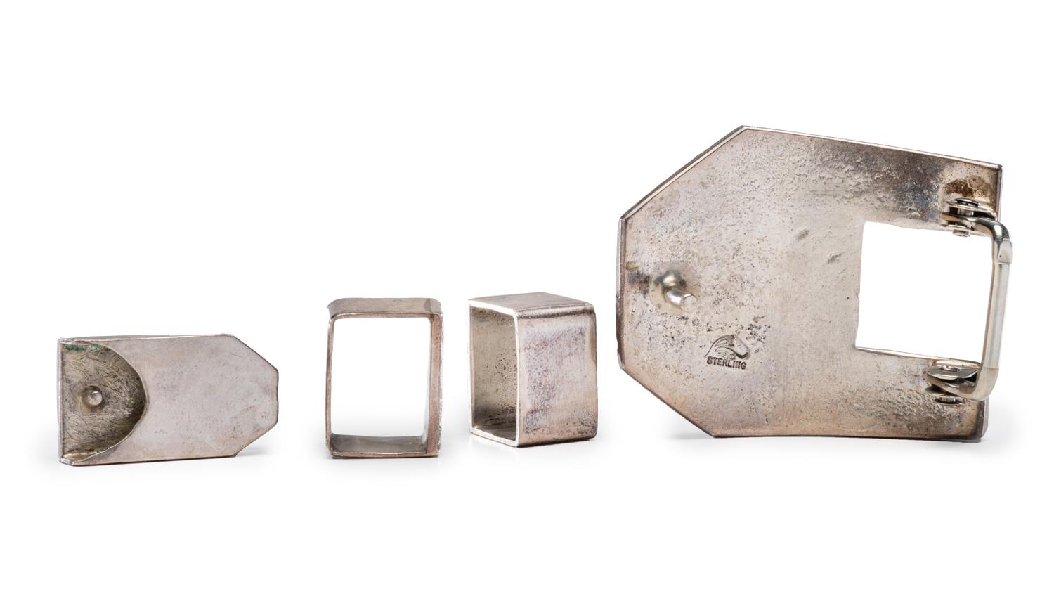 Sterling Silver Cast Ranger Set, with Micro Mosaic Inlay Figure Lot is located and will ship from Denver, Colorado.