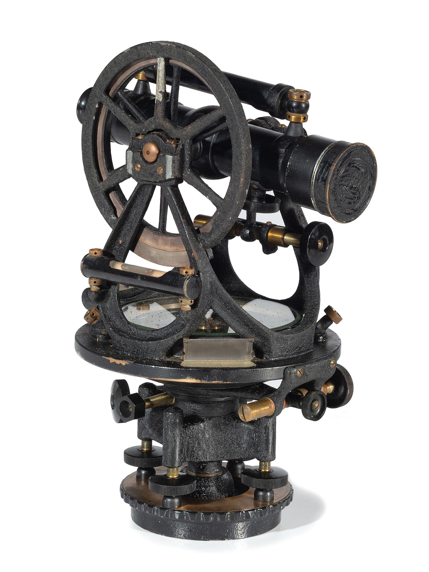 [SCIENCE & TECHNOLOGY]. W. & L.E. Gurley surveyor's transit and tripod, plus.