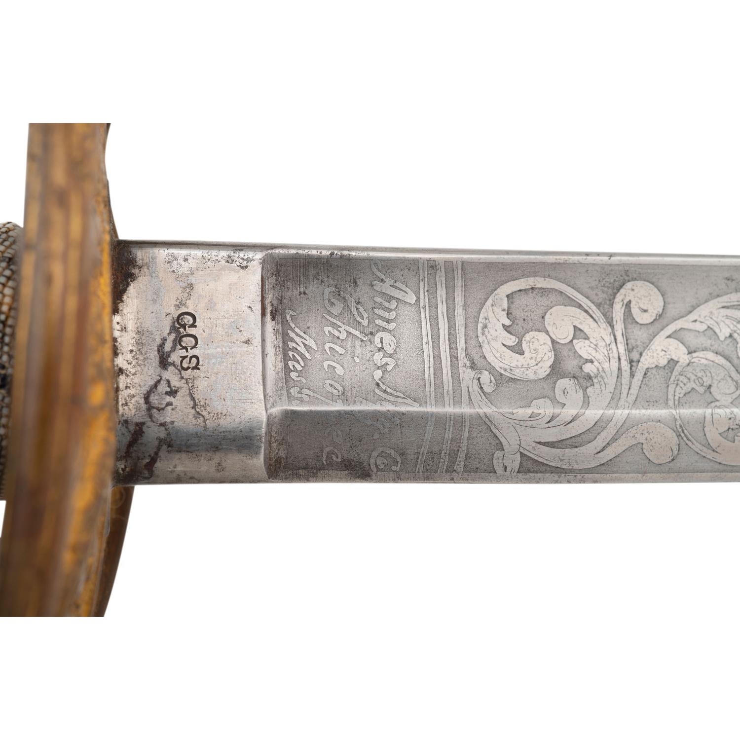 1862 Dated and Inspected Ames Model 1850 Foot Officers Sword with Presentation to Capt. Hugh Donnelly - 37th Mass Infantry - WIA Cold Harbor