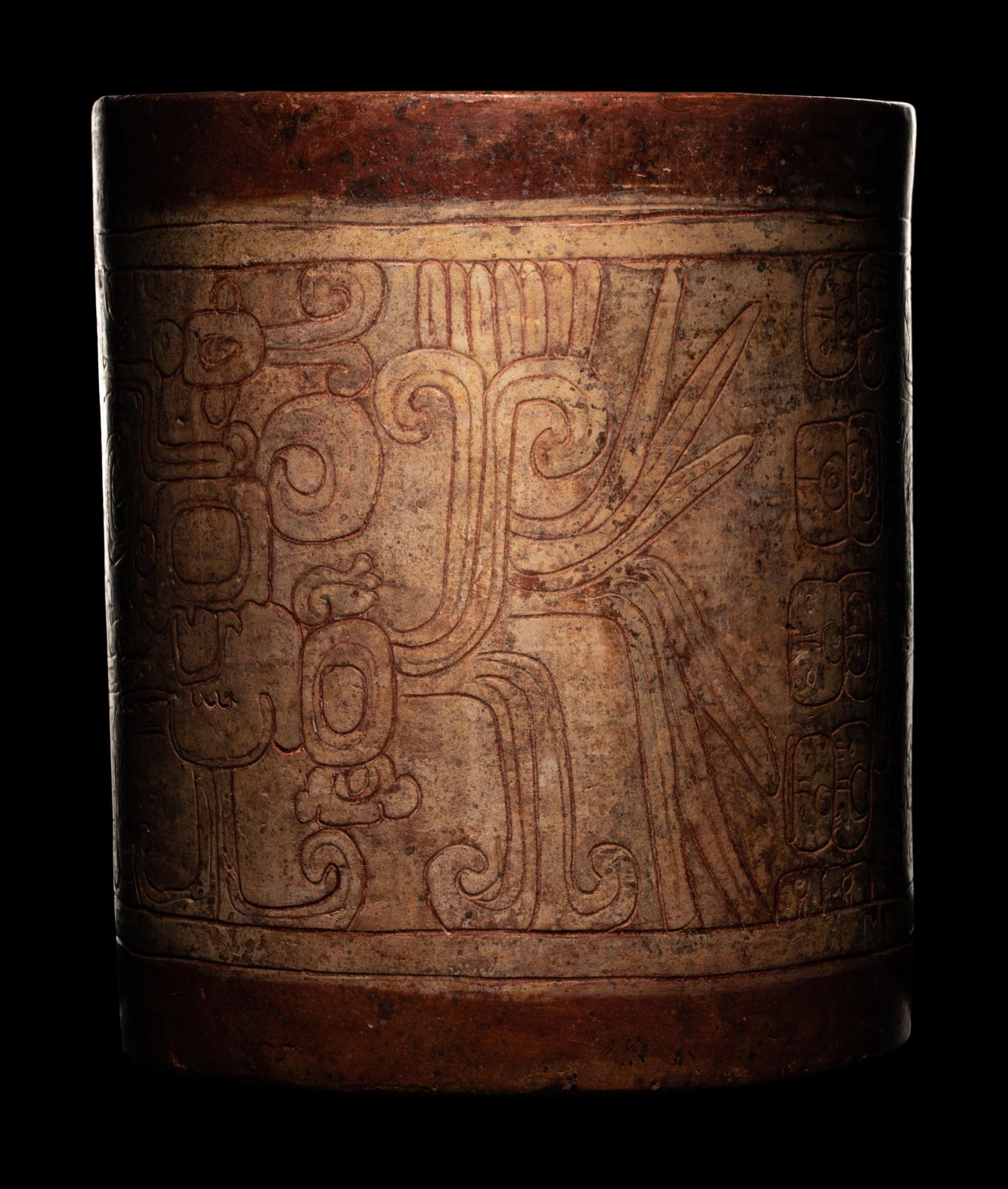 A Maya Incised Cylinder Vessel