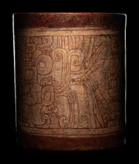 A Maya Incised Cylinder Vessel