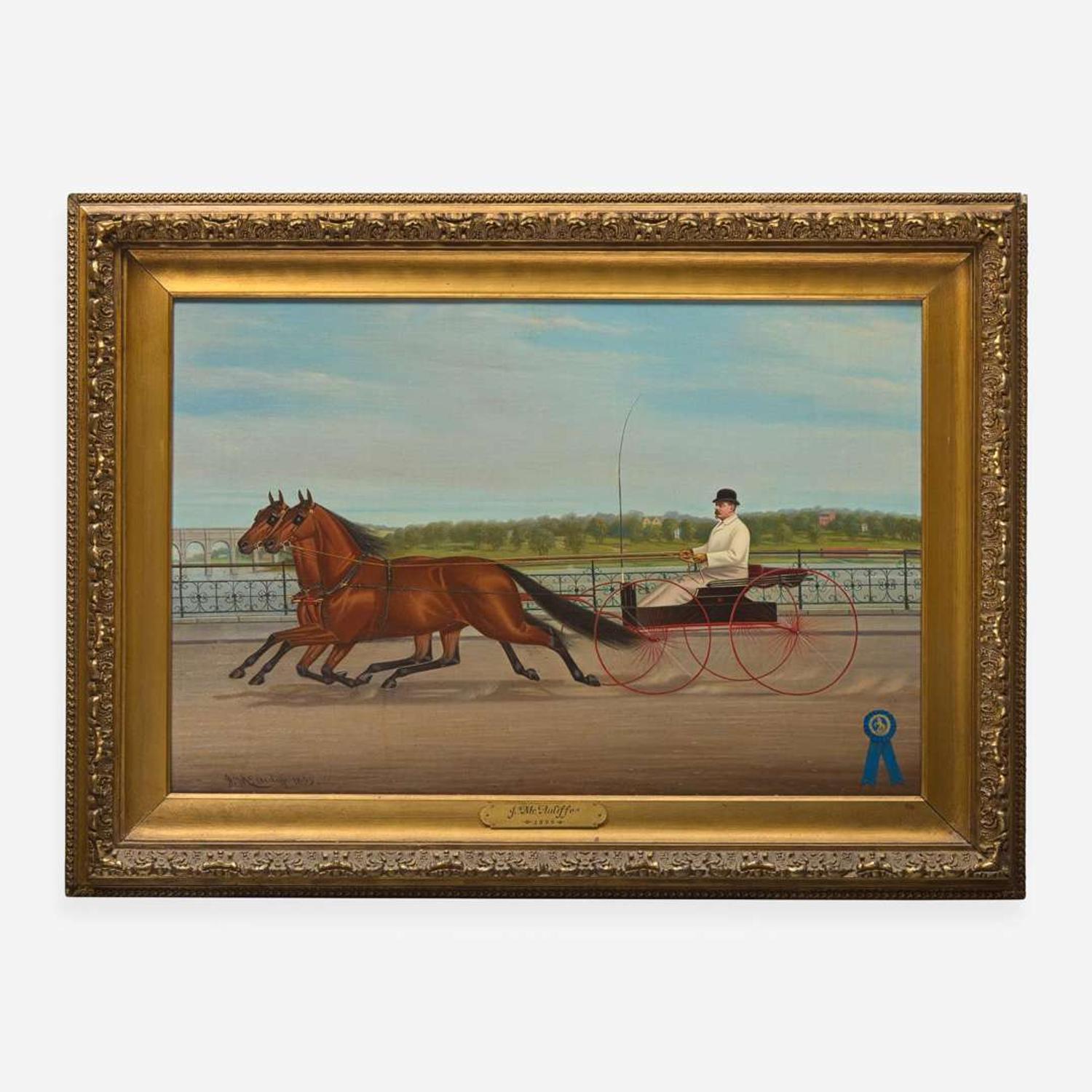James J. McAuliffe (1848–1921) Colonel Lawrence Kip (1836-1899) and Pair of Blue Ribbon Trotters