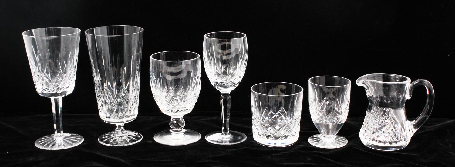 A Partial Set of Waterford Stemware Height of tallest glass 7 inches. — SECOND HALF 20TH CENTURY