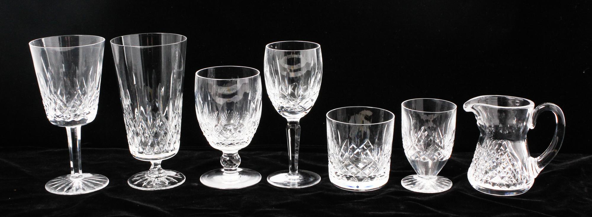 A Partial Set of Waterford Stemware Height of tallest glass 7 inches. — SECOND HALF 20TH CENTURY