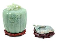 Two Chinese Carved Jadeite Articles