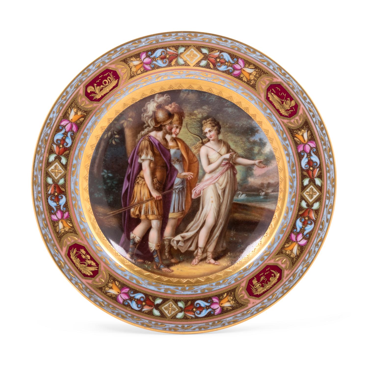 A Vienna Painted and Parcel Gilt Porcelain Tazza