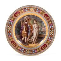 A Vienna Painted and Parcel Gilt Porcelain Tazza