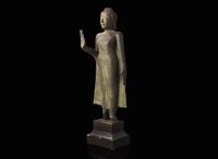 A Thai Lan Na style bronze figure of a standing Buddha, 18th century or earlier 泰國蘭納風格立佛 十八世紀或更早