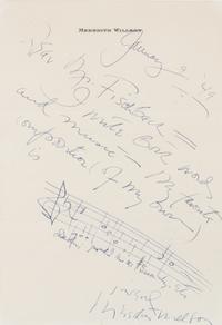 [MUSICIANS AND COMPOSERS]. A group of 4 manuscripts by musicians and composers.