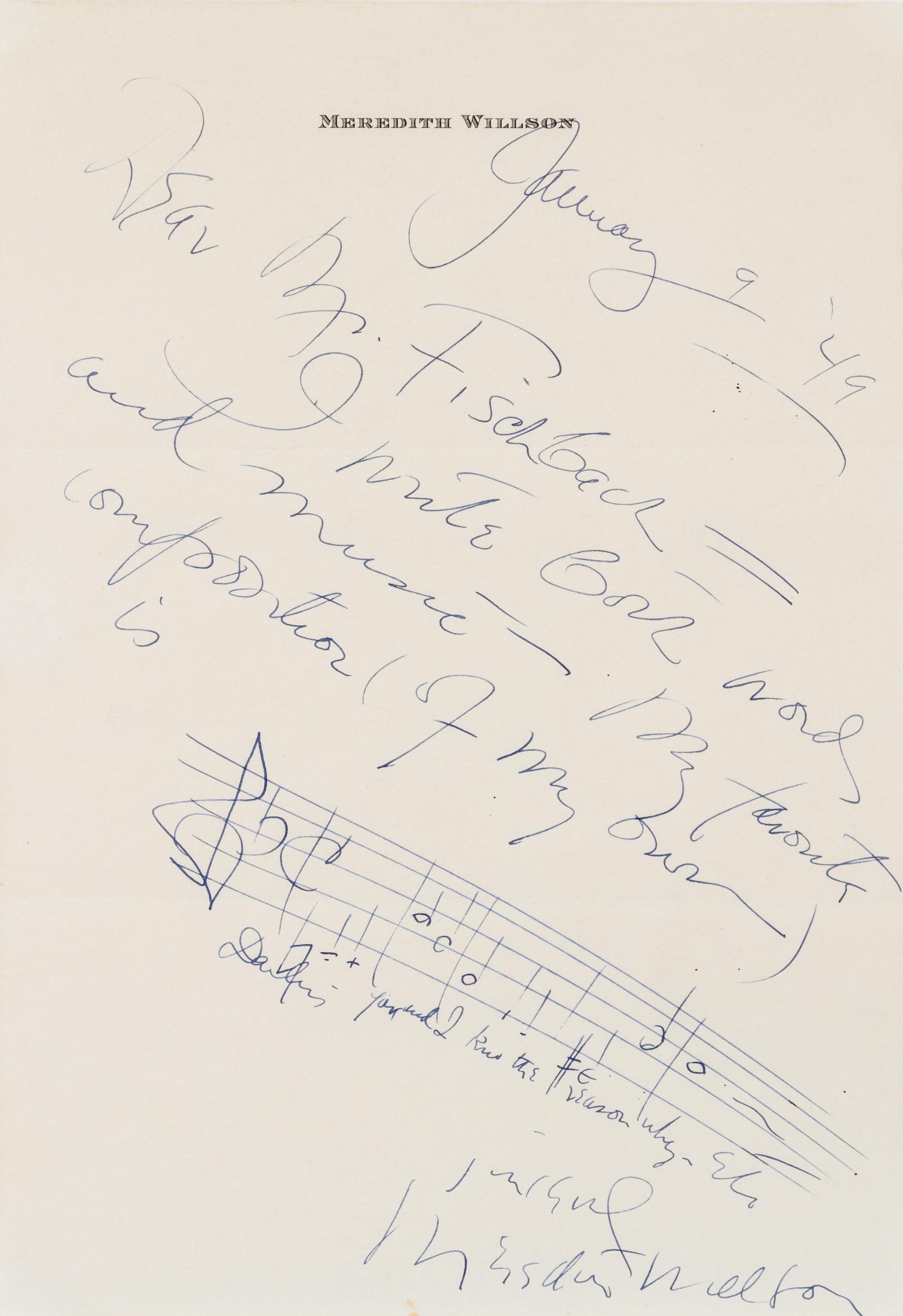 [MUSICIANS AND COMPOSERS]. A group of 4 manuscripts by musicians and composers.