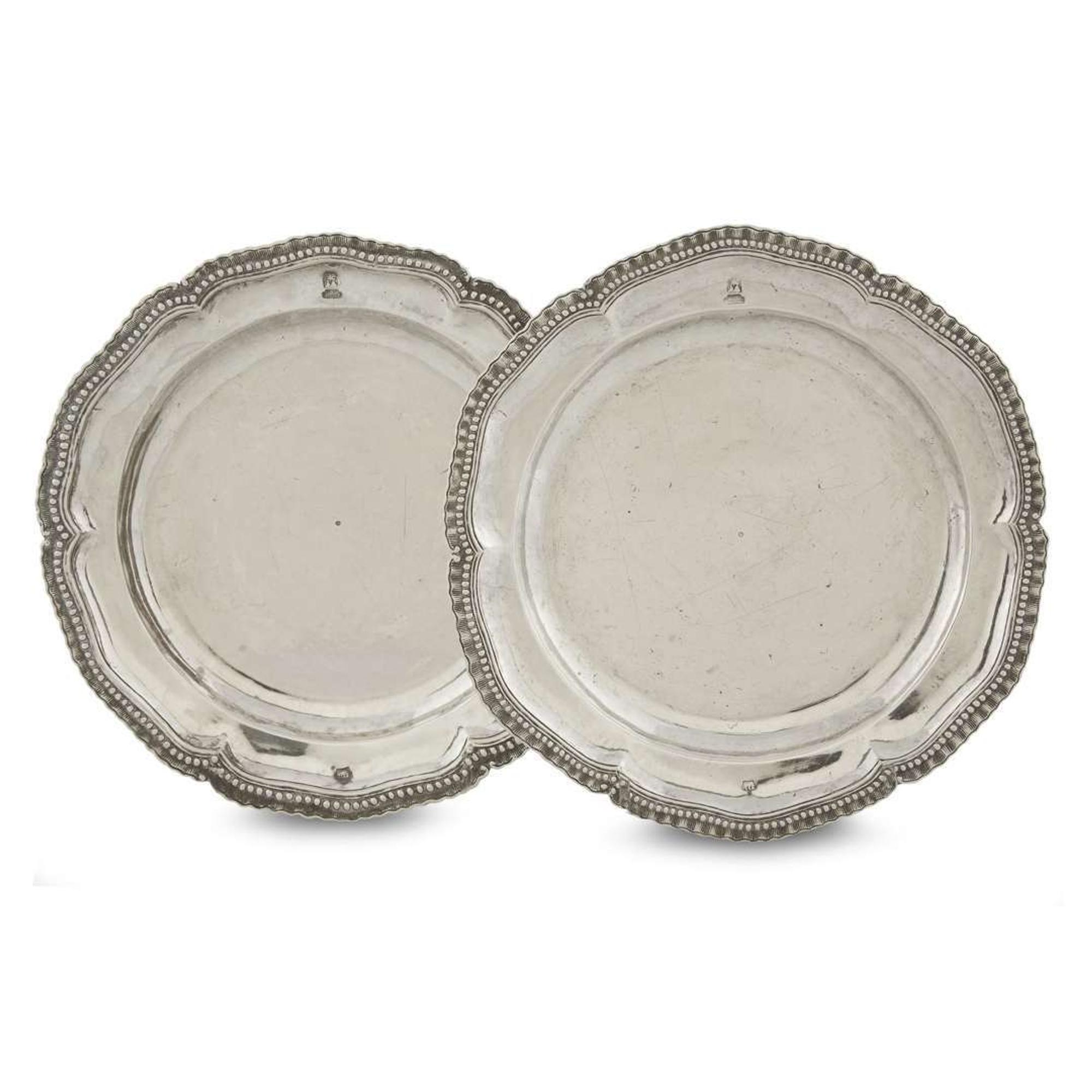 Pair of Spanish Colonial silver chargers Guatemala City, Guatemala, late 18th century