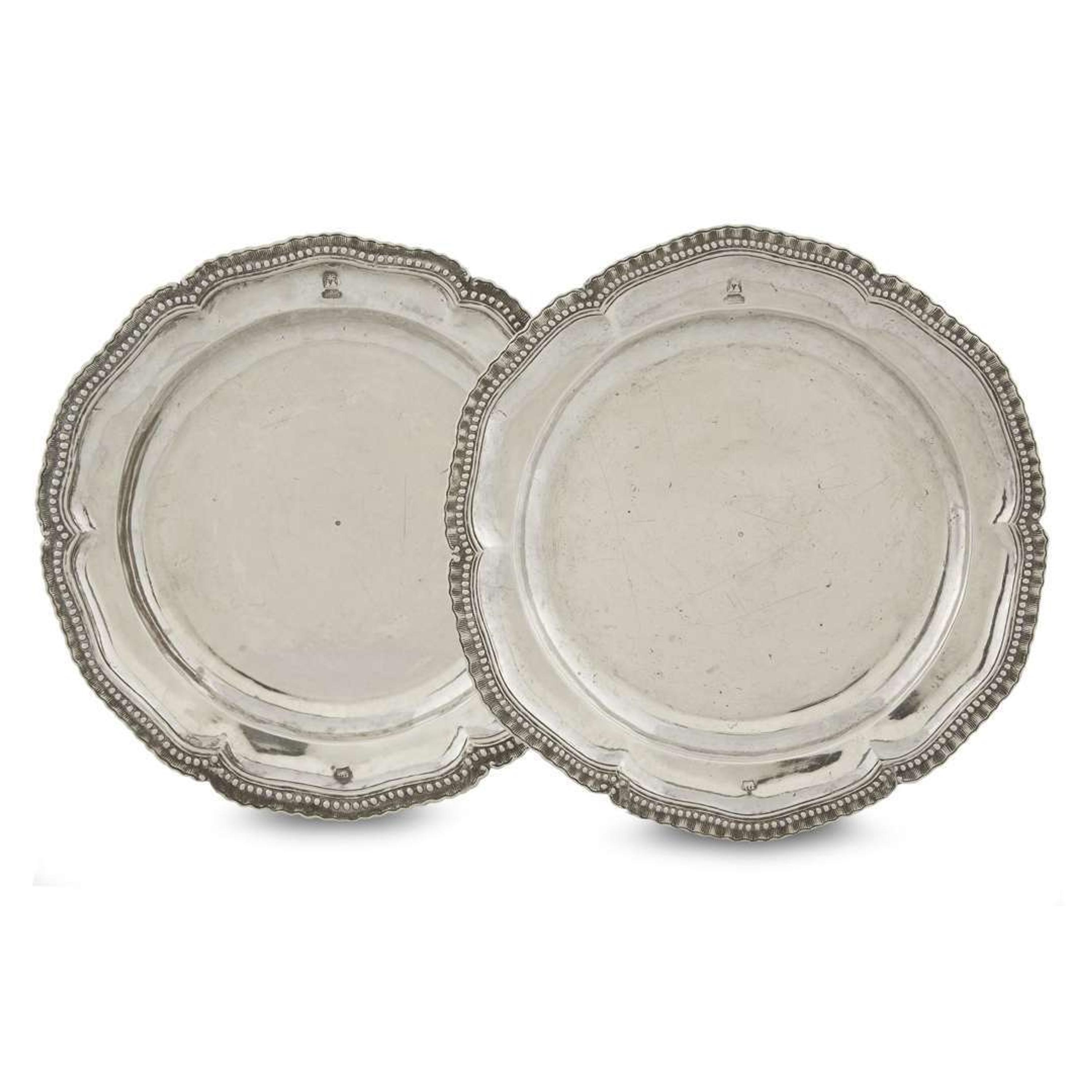 Pair of Spanish Colonial silver chargers Guatemala City, Guatemala, late 18th century