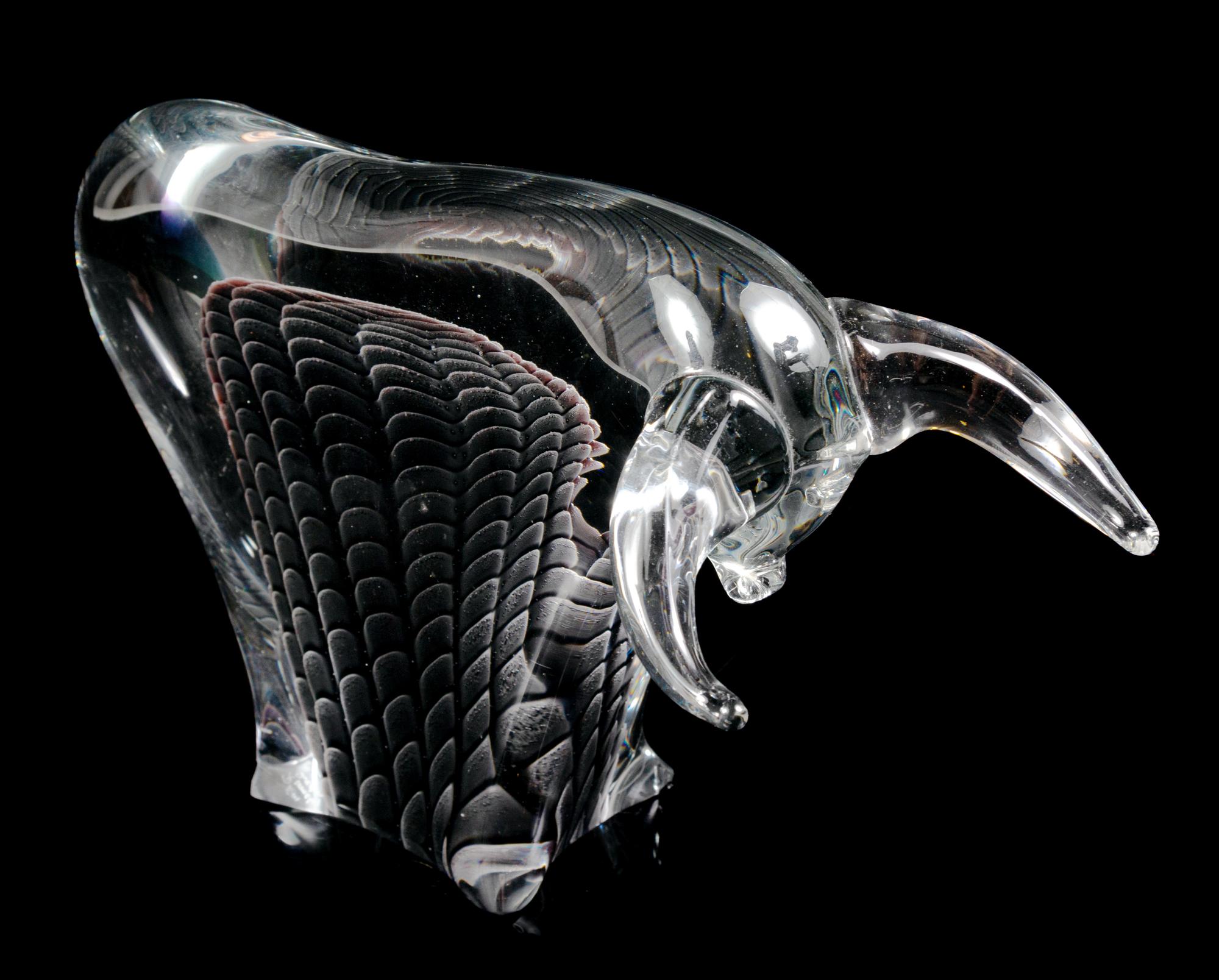 A Swedish Glass Figure of a Bull