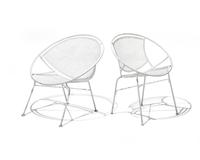 Six Radar Hoop Chairs, 1950 Salterini