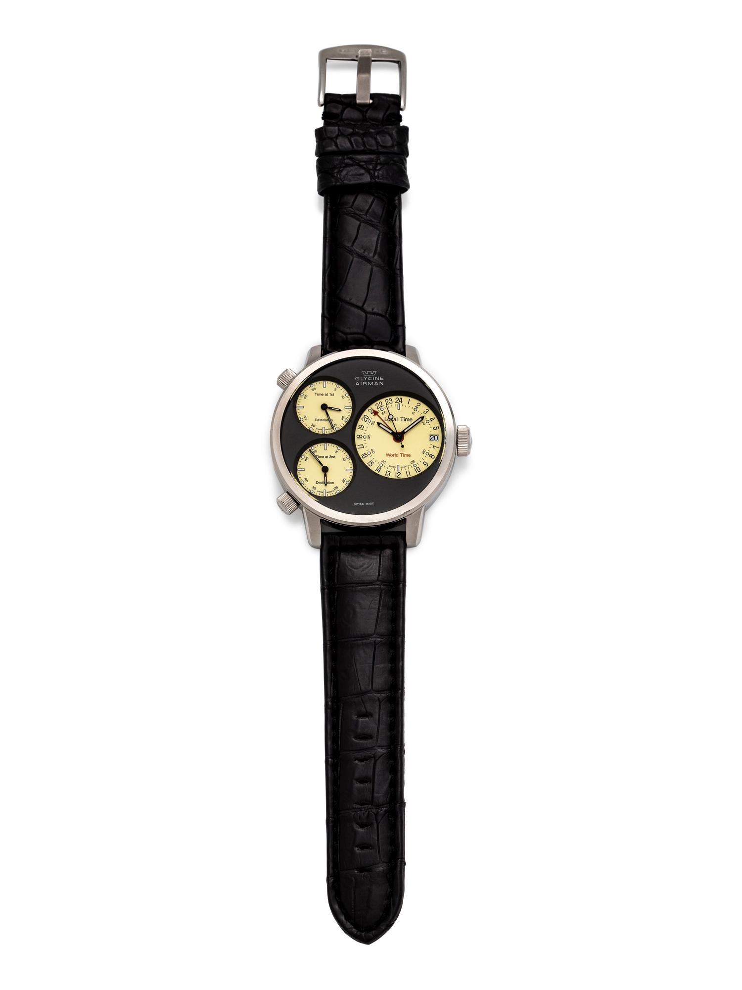 GLYCINE, STAINLESS STEEL REF. 3829 'AIRMAN' WRISTWATCH