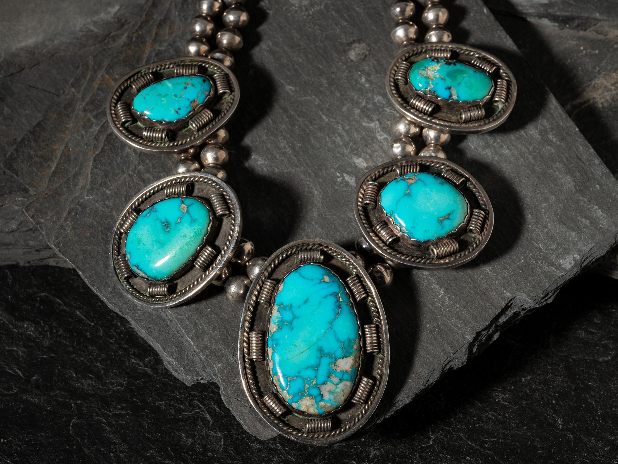 Navajo Silver and Turquoise Choker